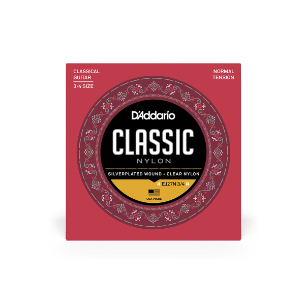 D'Addario Classical Guitar Nylon String EJ27N 3/4